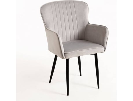 Cadeira de Jantar  Dalye (Cinzento - Veludo, Aço Reforçado - 97 x 40 x 40 cm)