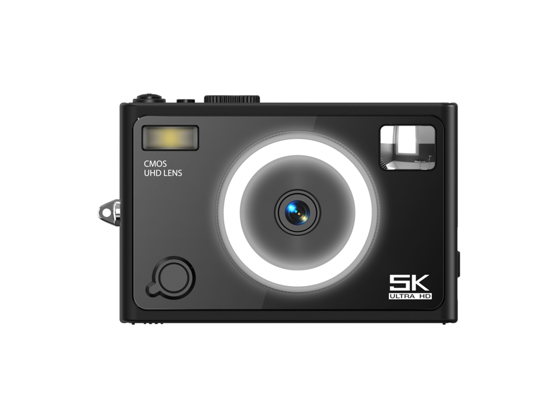 Câmera Portátil 5k para Viagens, Wi fi, Tela Ips de 2,8", Estilo Retrô JIAPEI (preta)