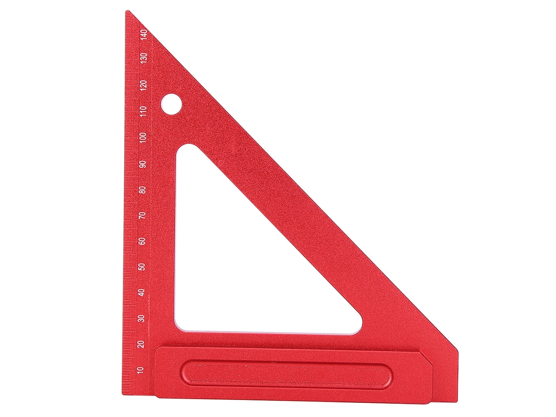 Régua Triangular de Carpintaria em Alumínio Vermelho 150mm S/MARCA