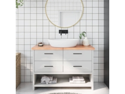 Vidaxl Bancada P/ Wc 120x30x(2-4) Cm Madeira Maciça Tratada Castanho