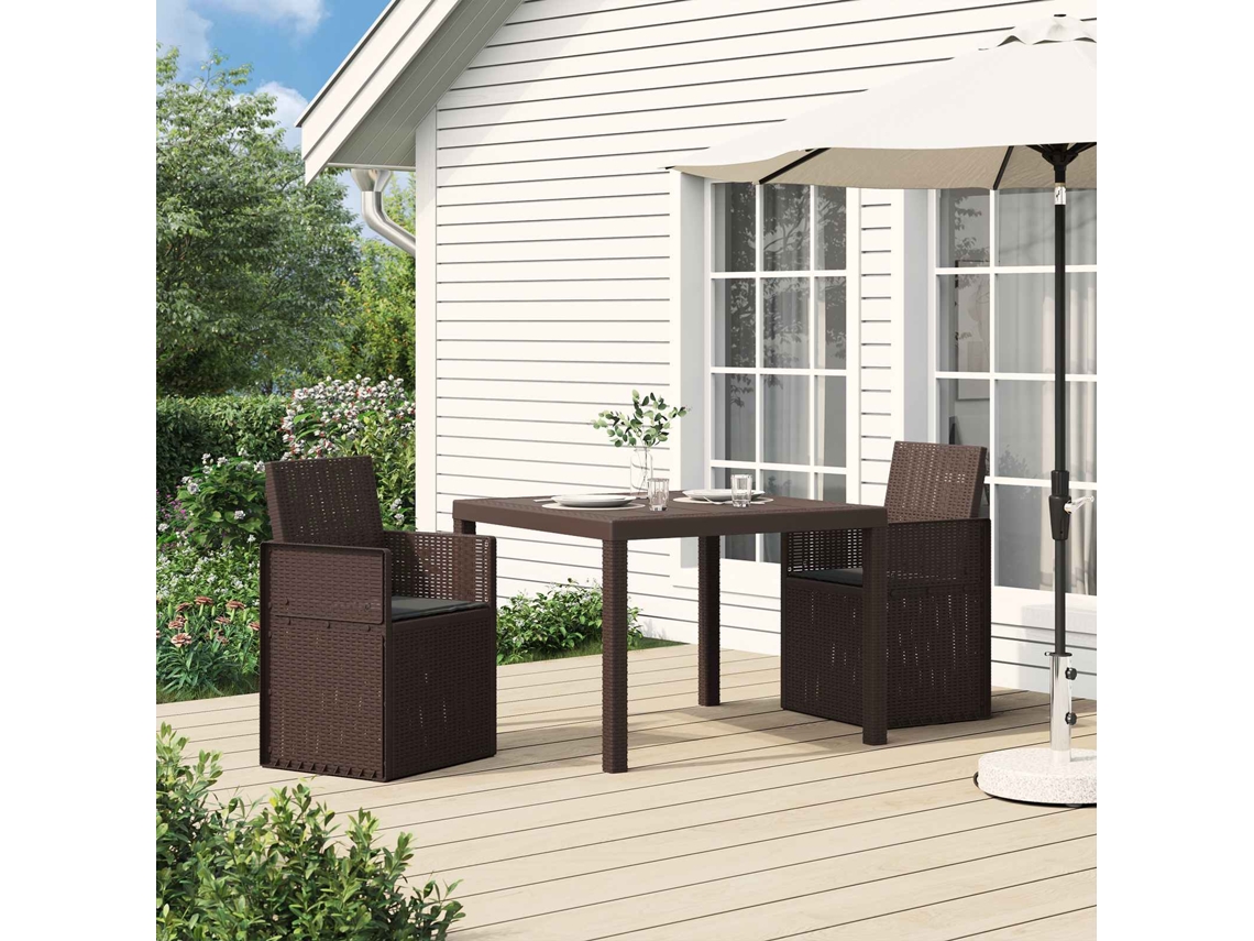 Vidaxl Cadeiras De Jantar Para Jardim 2 Unid. Castanho E Antracite Pp