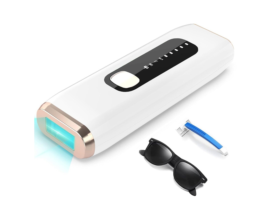 Aparelho de Depilação Ipl com 999.000 Flashes e 5 Níveis para Uso Doméstico IKIKSO (branco)