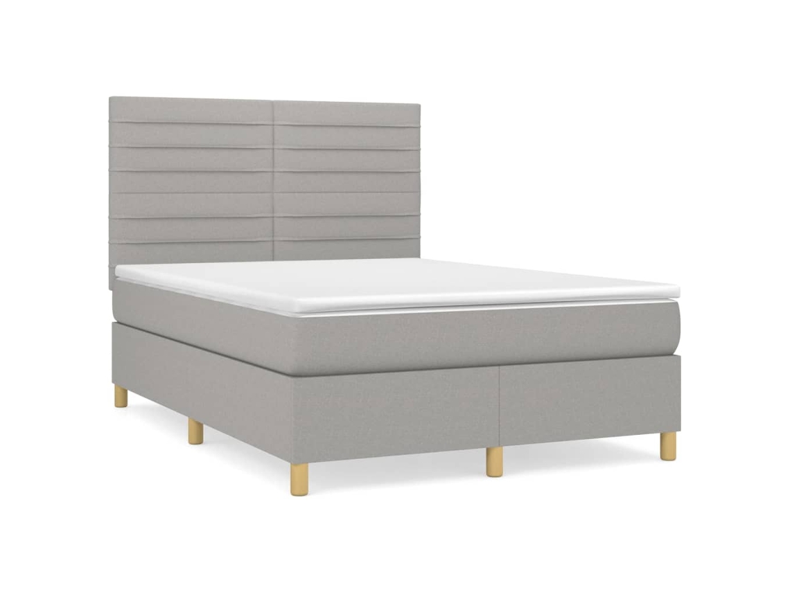 Box Spring Bed, Box Spring Beds Vidaxl Cinzeto Tecido (140 X 190 Cm)