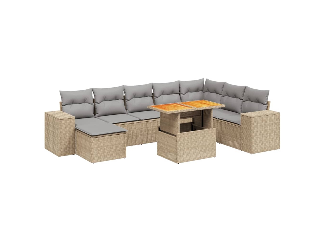 Garden Sofa Set, Garden Sofa Sets Vidaxl Bege Rattan / Vime (n/a)