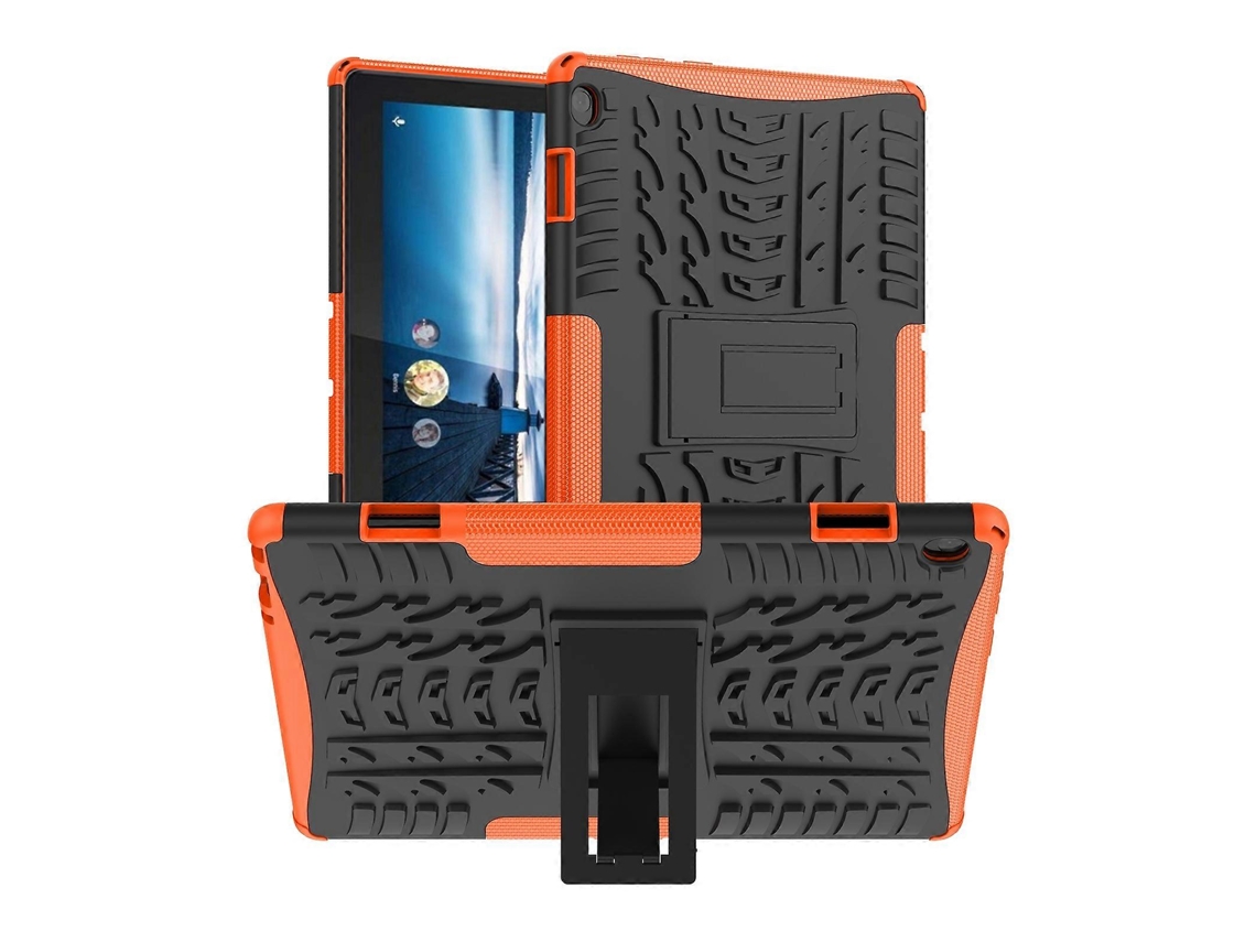 Capa Protetora Para Tablet Lenovo Tab M10 X605 / X505 Com Textura De Pneu, Resistente A Impactos, Em Tpu + Pc, Com Suporte.