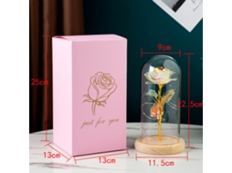 Flor Artificial Rose Led Luminosa Ouro Galáxia Presente