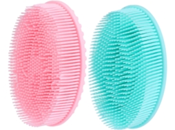 Conjunto De 2 Escovas Silicone Baluue Para Banho, Limpeza Corporal, Escovas De Massagem Manuais Para Chuveiro Cor