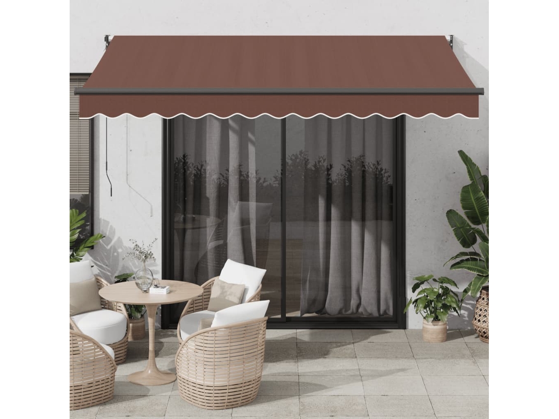 Vidaxl Toldo Retrátil Manual 350x250 Cm Castanho