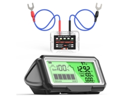 Testador de bateria de carro de 12 volts, monitor de bateria LED com visor frontal e analisador de bateria com carregamento solar.