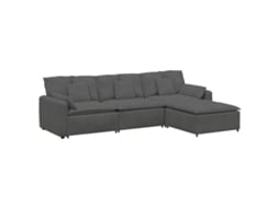 Sofá Modular Vidaxl Cinzento Tecido