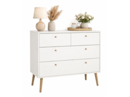 Cômoda Guadiana com 4 gavetas em branco, 99x40x82 cm WELLHOME