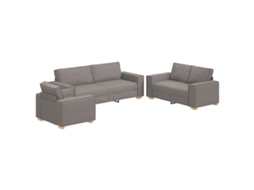 Conjunto 3 Sofá De Linho Vidaxl Castanho-acinzentado Linho (220 X 80 X 84 Cm)