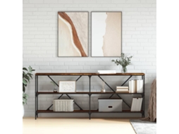 Mesa Console | Mesa De Entrada | Mesa Lateral 180x30x75 Cm Deriv. Madeira/ferro Carvalho Fumê