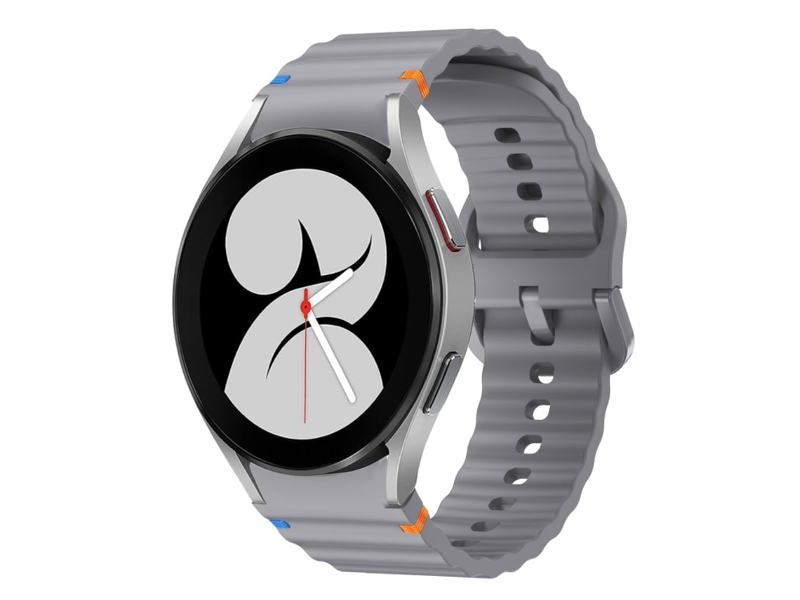 Bracelete para Samsung Galaxy Watch 4 Silicone Costurado com Padrão de Onda Cinza Escuro 40/44mm XIAOMOYU