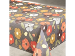 Toalha De Mesa Floral Anti-manchas Cinza 145x240 Cm
