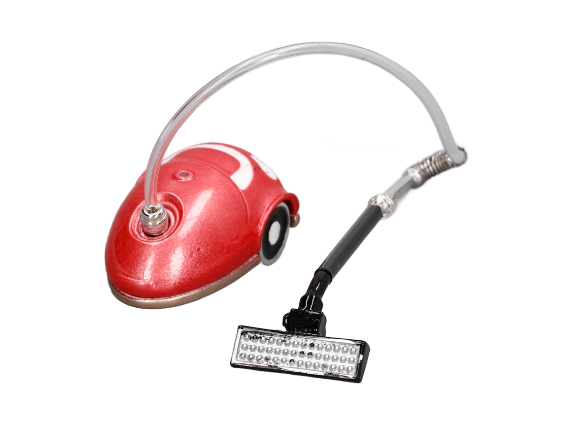 Ats Aspirador Miniatura para Casa de Bonecas 1:12 Acessório de Limpeza Brinquedo para Crianças Vermelho