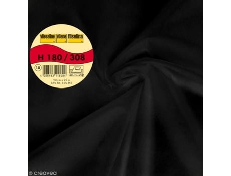 Extra leve Vlieseline H180 - Largura 90 cm - Preto - Ao metro (feito sob medida)