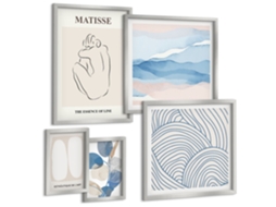 Conjunto De Pinturas Gráficos Estilosos Natureza Abstração Espelharte (5 Peças)