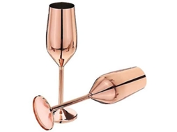 Conjuntos De Taças De Champanhe De Aço Inoxidável 200ml Ouro Rosa Para Lar Camping Piquenique