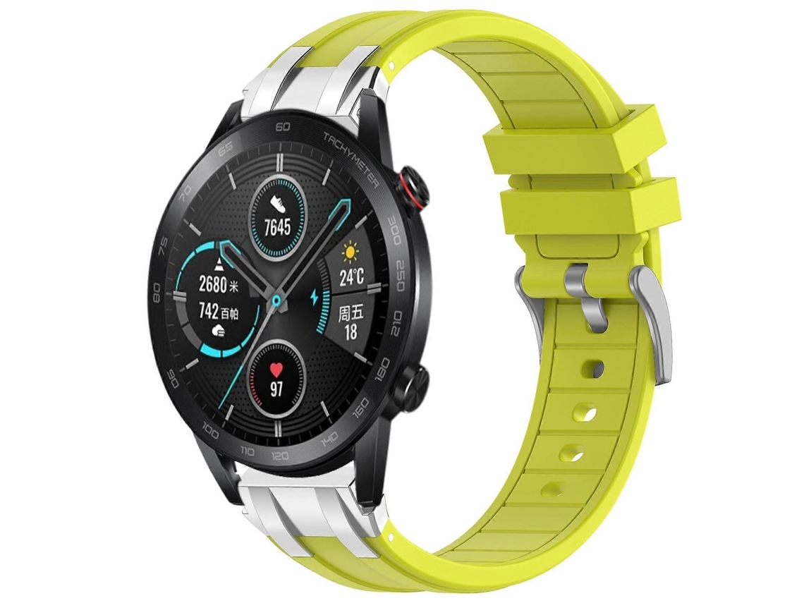 Pulseira De Silicone Royal De 22 Mm Com Fecho De Liberação Rápida Prateado