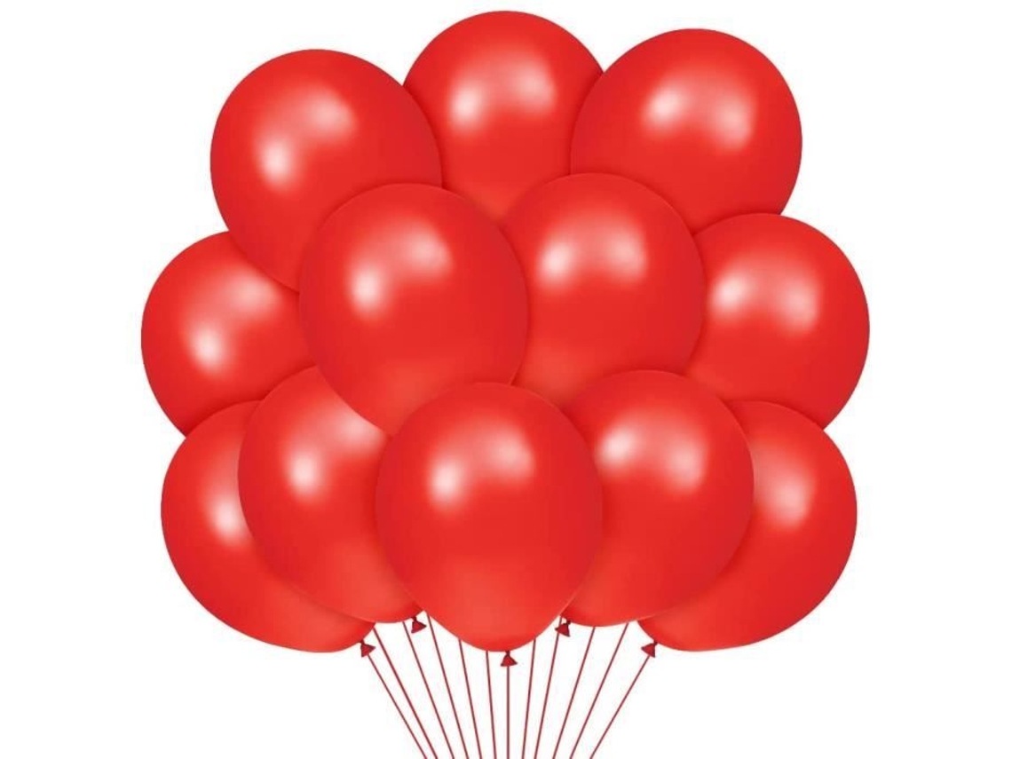 Balão - Euro Mega - 27 Cm - 100 Peças - Vermelho - Decoração De Festa - Aniversário