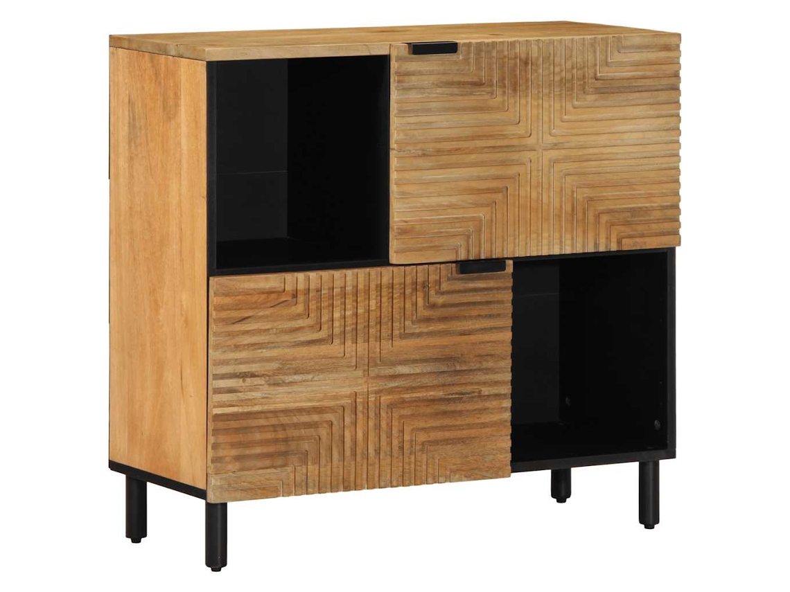 Vidaxl Aparador 80x33x75 Cm Madeira De Mangueira Maciça Castanho
