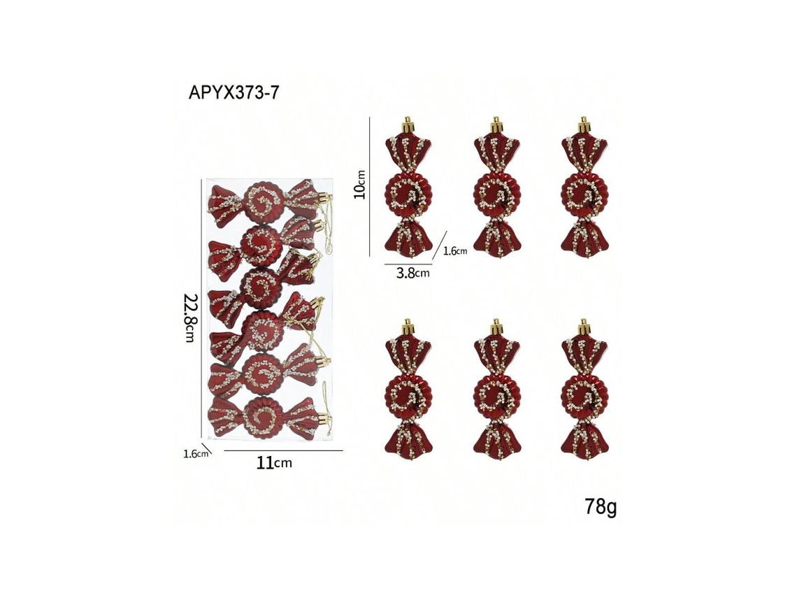 Árvore De Natal Pintada Com Paetês, Modelo Doce Igvtrade (6 Unidades/caixa)