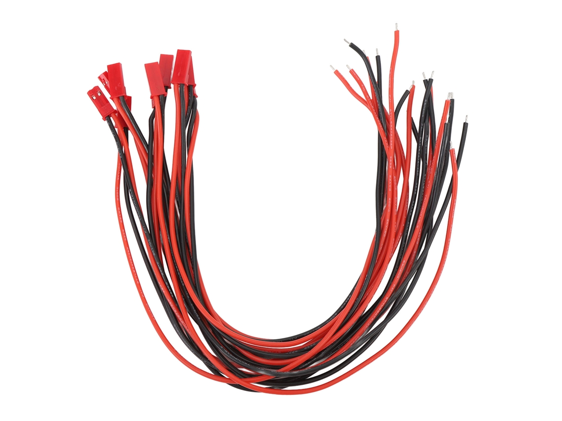 Mali 10pcs Cabo Conector Plug Jst Macho 260mm para Carro Modelo Rc Motor 180 370 380 390 Esc Bateria