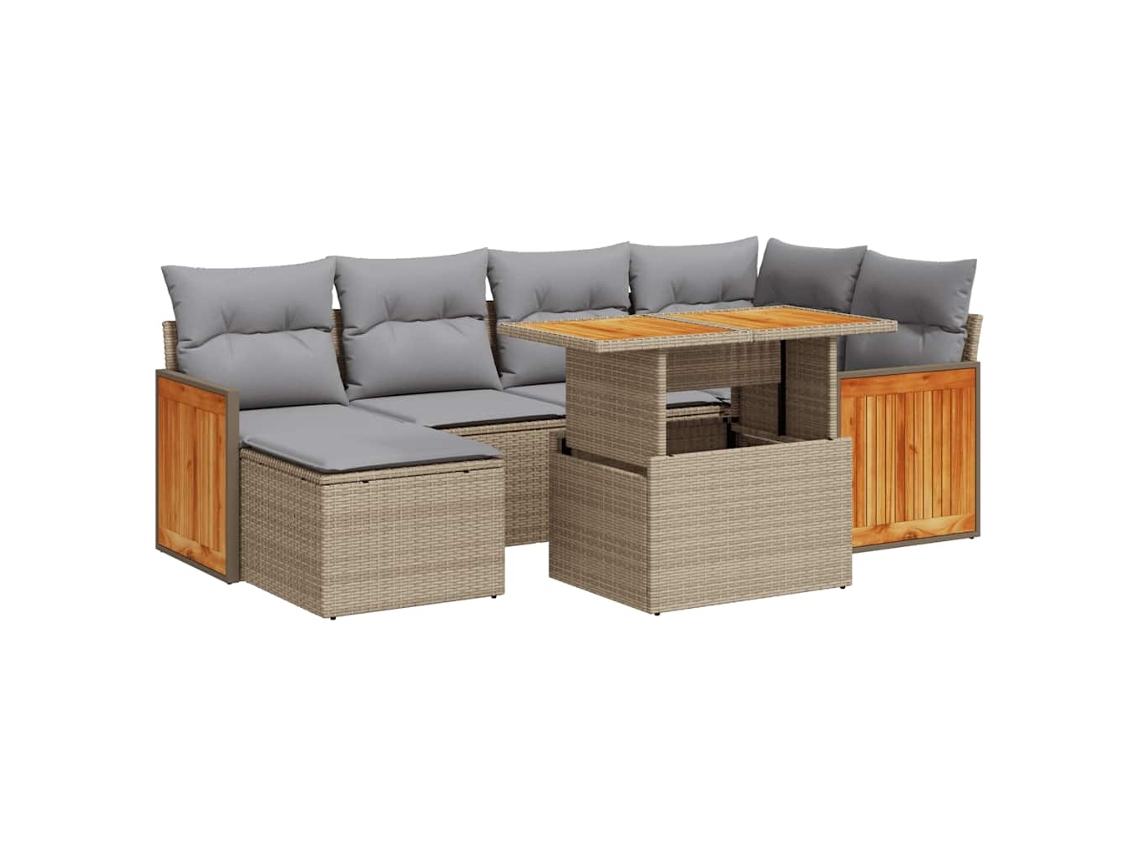 Garden Sofa Set, Garden Sofa Sets Vidaxl Bege Rattan / Vime (n/a)