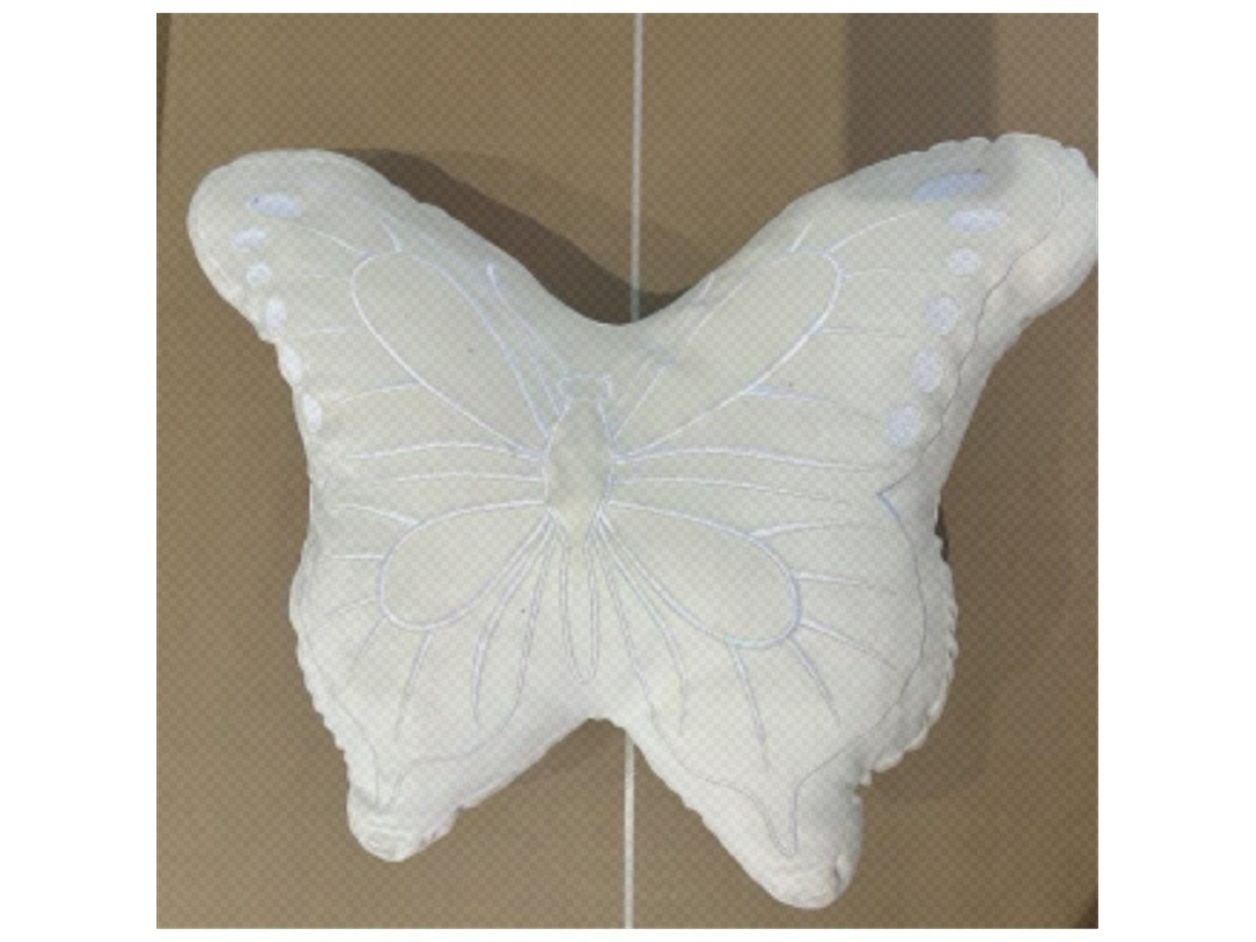 Almofada Borboleta Branca Decorativa Suave 35x45cm
