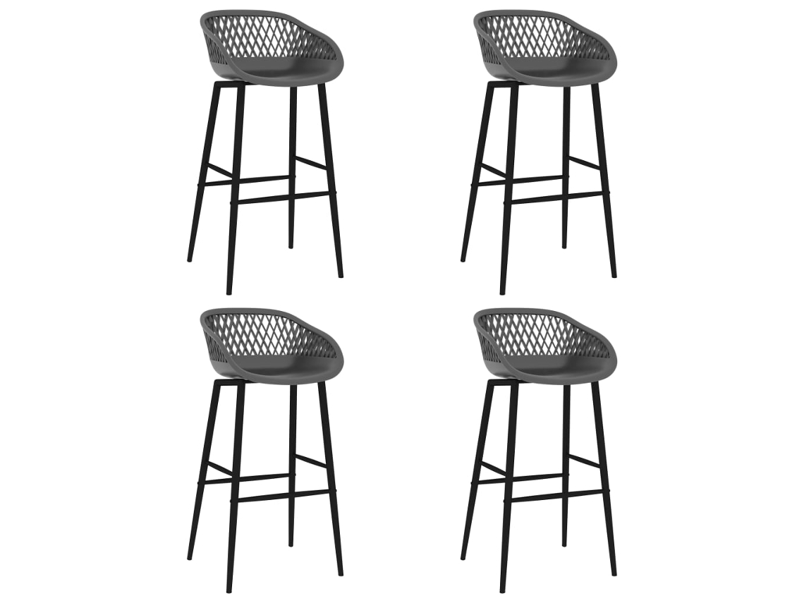 Bar Chair, Bar Chairs Vidaxl Cinzeto Plástico (n/a)