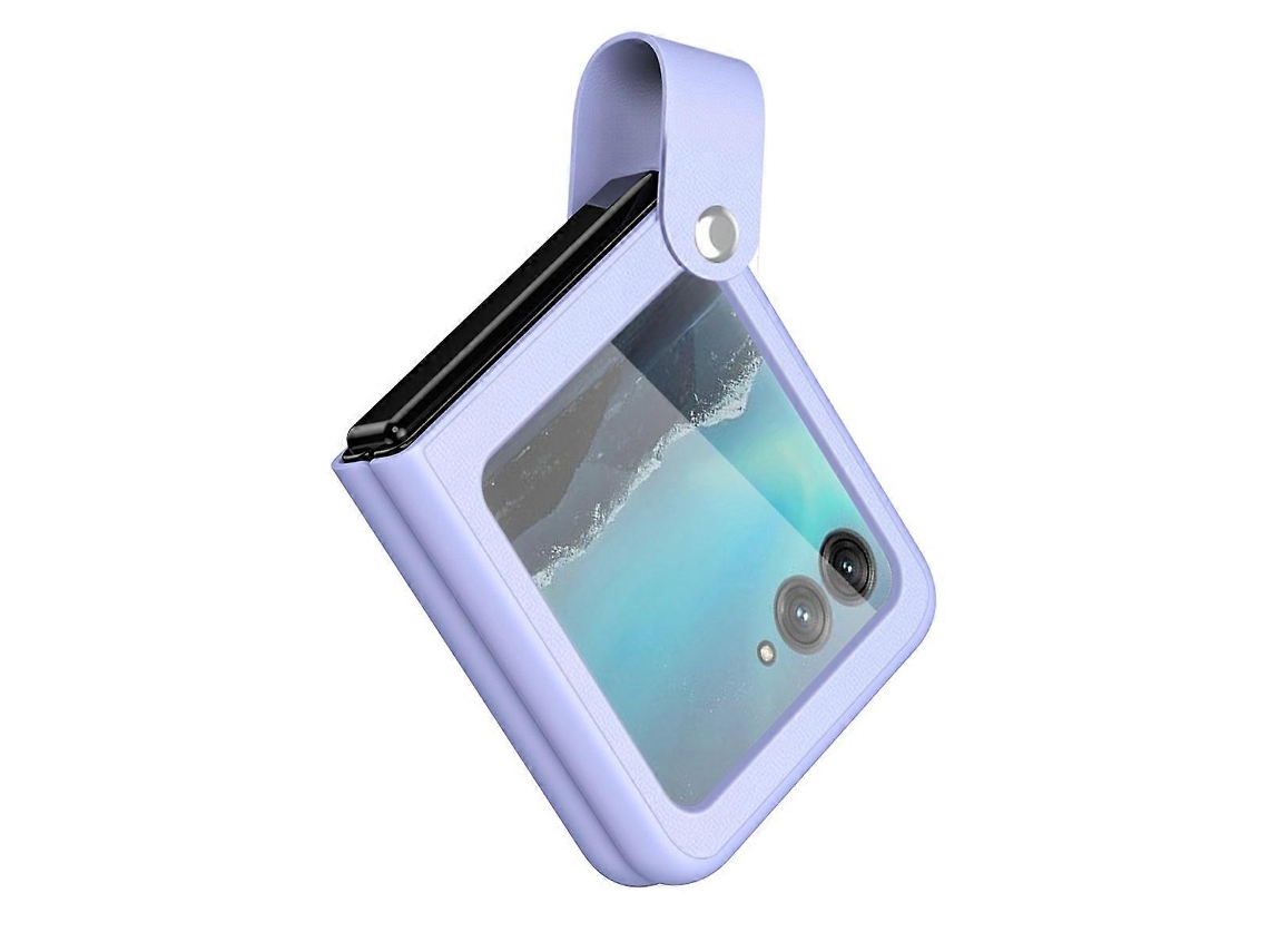 Capa De Couro Com Alça De Mão Para Motorola Razr 40 Ultra