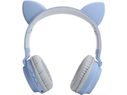 Fone De Ouvido Dobrável Com Orelhas Gato, Luzes Led 3d E Microfone Design Confortável Estiloso, Ideal Para Crianças