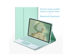 Capa Com Teclado Para Tablet Lurelia, Compatível Com Lenovo Xiaoxin Pad Pro 12,6", Design Redondo, Verde Fresco, Teclado Bluetooth