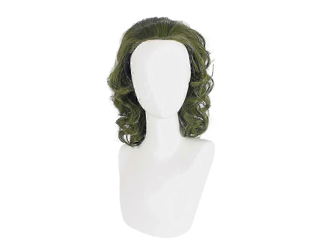 Peruca Verde para Fantasia de Palhaço, Peruca Curta e Ondulada Masculina, Peruca com Efeito de Palhaço para Festa de Halloween. TAISHENGDA
