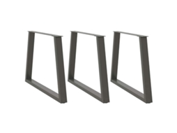 Vidaxl Pés Para Mesa De Jantar Em V, 3 Peças, Antracite, 90x (72-73,3) Cm, Aço