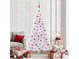 Vidaxl Árvore De Natal Artificial Com 300 Leds Branco 210 Cm Pvc E Aço