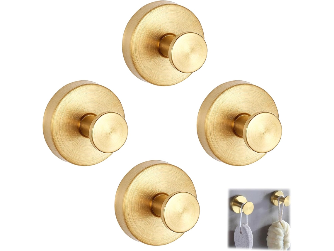 Conjunto De 4 Ganchos De Aço Inoxidável Com Ventosas Extra Fortes