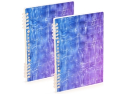 Conjunto de 2 Cadernos Espiral, Degradê Roxo, Tamanho A5 21,1 Cm Resistente (21,1 X 14,5 Cm)