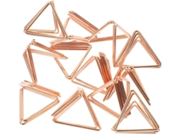 10 pequenos pinos triangulares de ferro, resistentes e duráveis, para exibir mensagens e fotos em mesas ou como decoração.