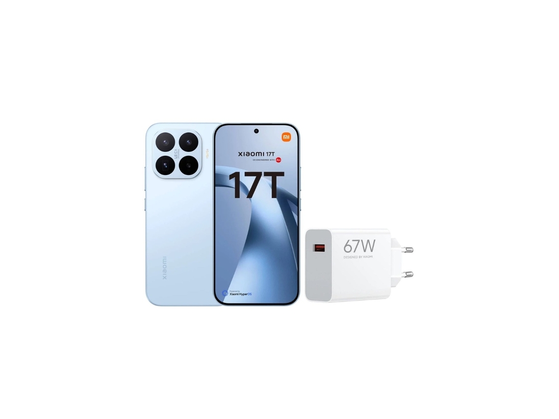 Pack Smartphone XIAOMI 17t 5g + XIAOMI Carregador Gan Hypercharge 67w Usb a (12 Gb 256 Gb Azul)