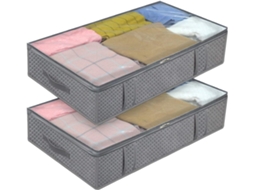 Conjunto de 2 Sacos Armazenamento em Tecido com Janela Transparente. Compactos Feitos Não para CHABERLU