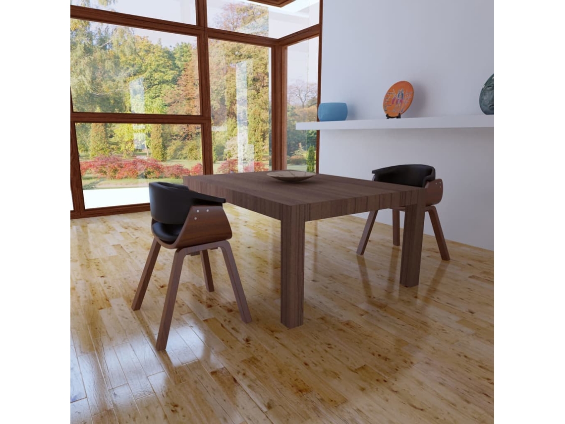 Vidaxl Cadeiras Jantar 2 Pcs Madeira Curvada E Couro Artificial