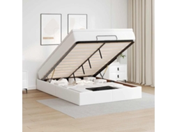 Vidaxl Estrutura De Cama Otomana Com Colchão 140x190 Cm Branca