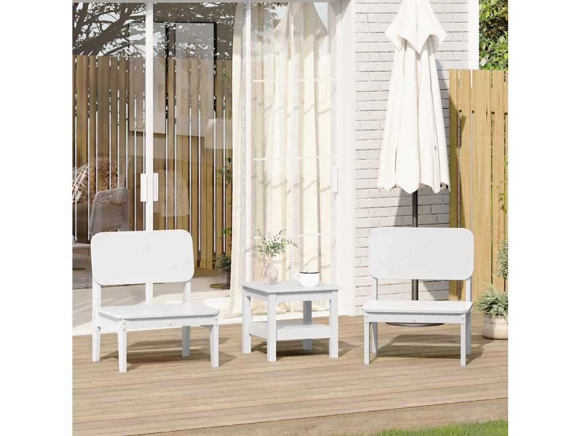 Vidaxl Cadeiras De Jardim 2 Pcs 60x52,5x72 Cm Pinho Maciço Branco
