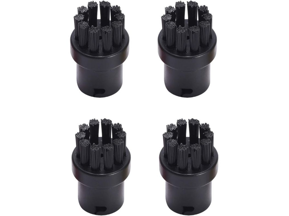 4 Pincéis Redondos de Reposição para Limpiadora de Vapor Karcher Sc1 Sc2 Sc3 Sc4 Sc5 Sc7, Preto