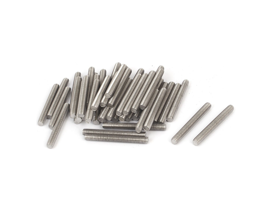 Haste roscada M6 x 50mm em aço inox 304, 50 parafusos, para bricolagem CHABERLU
