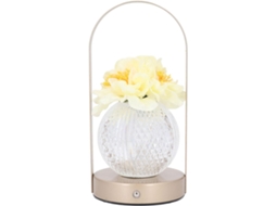 Luminária De Cristal Em Formato Flor, Com Led Recarregável E