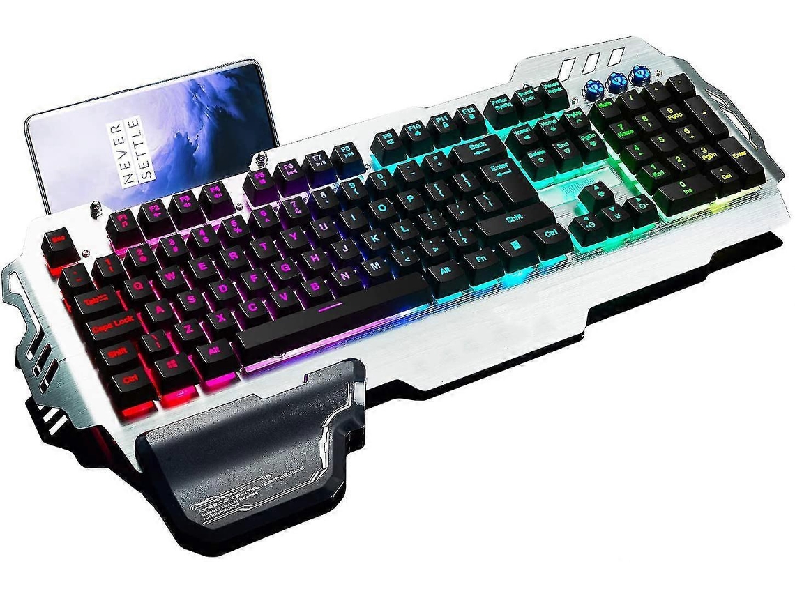 Teclado Para Jogos, Teclado Semimecânico Com Retroiluminação Rgb Everley891