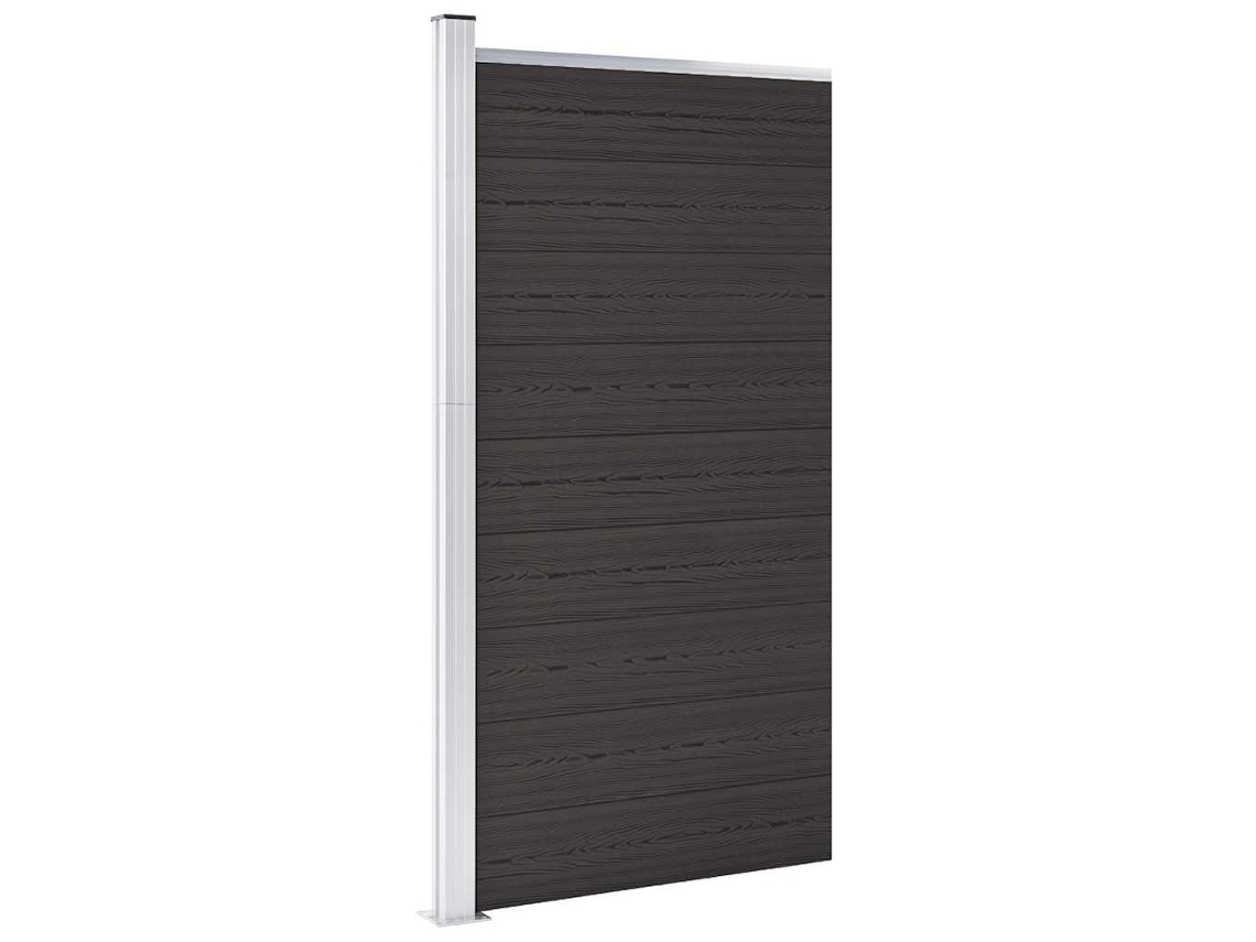 Vidaxl Painel De Cerca 95x186 Cm Wpc Preto